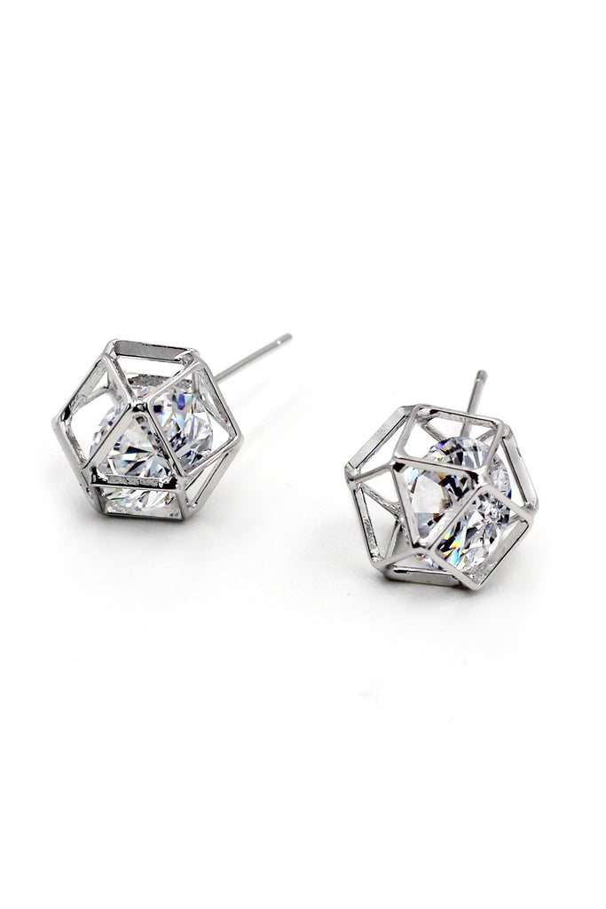 Small globular crystal earrings