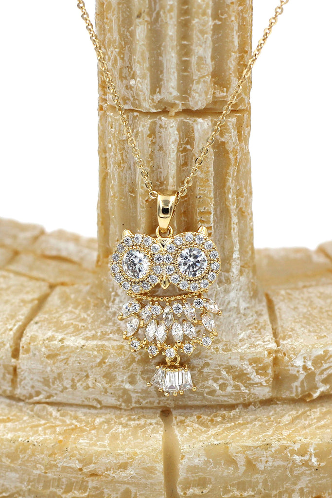 Fashion owl necklace earrings set