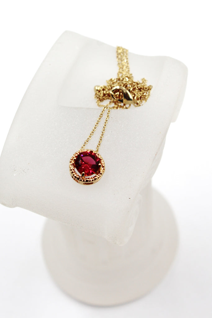 fashion gold four-claw crystal necklace