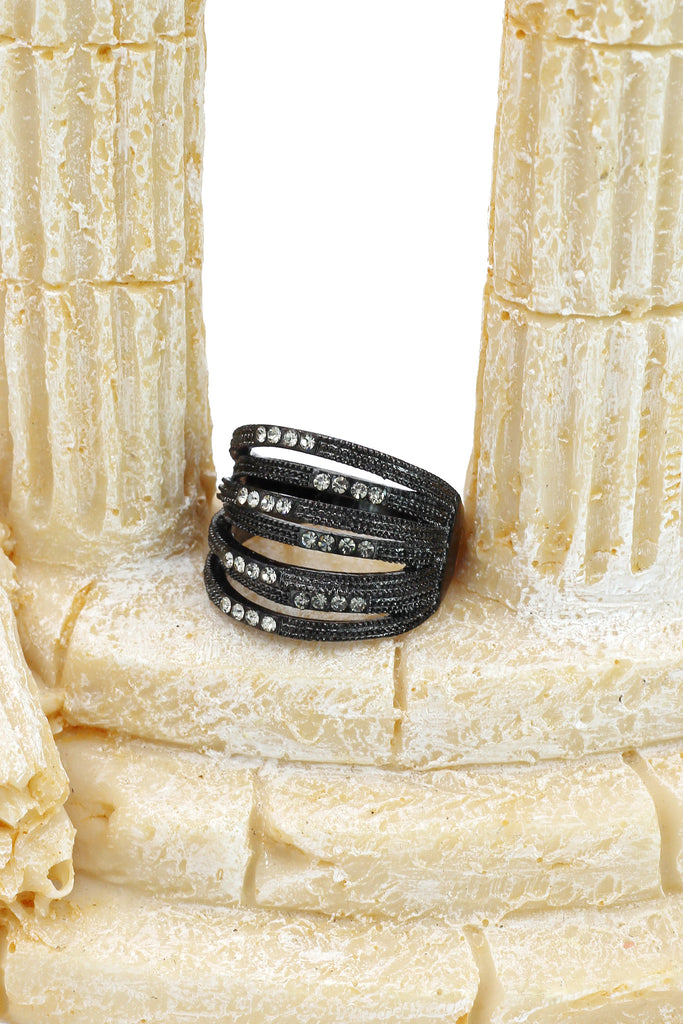 fashion micro-set small crystal loop ring