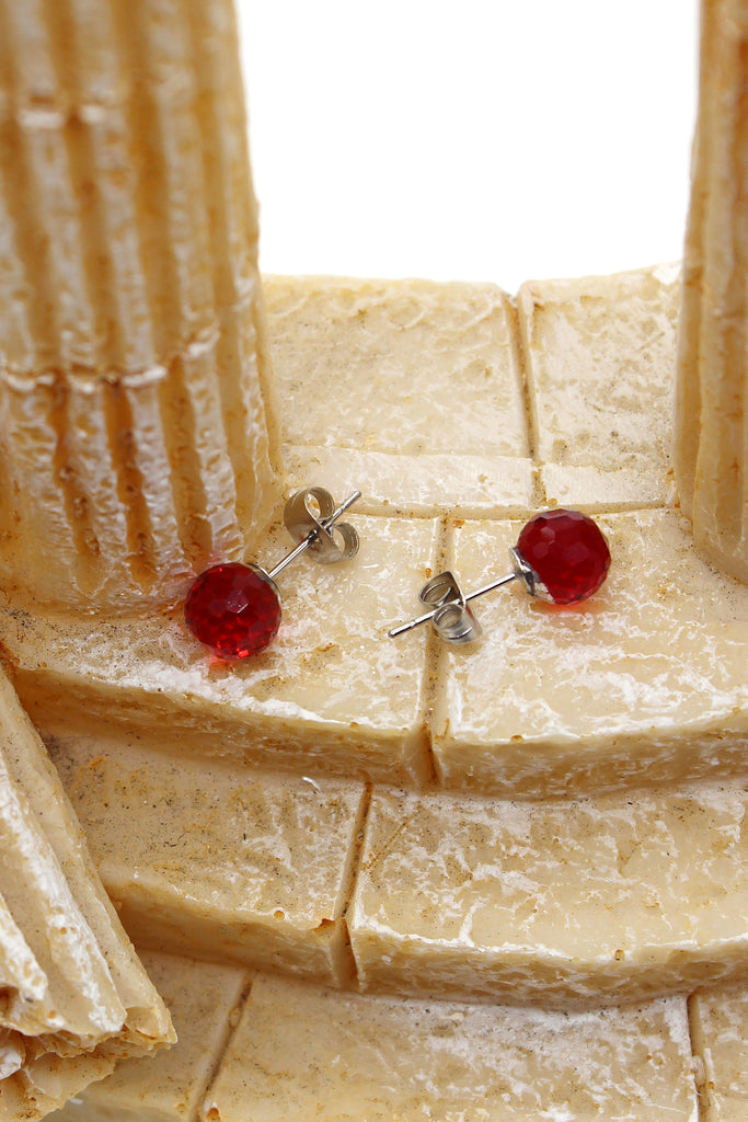 single crystal ball earrings