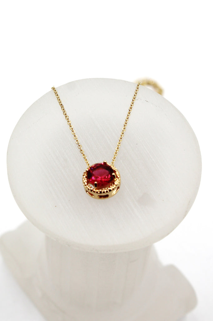 fashion gold four-claw crystal necklace