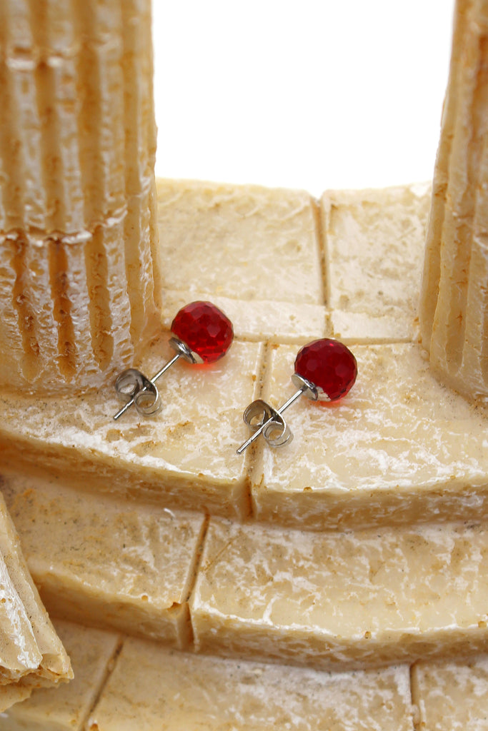 single crystal ball earrings