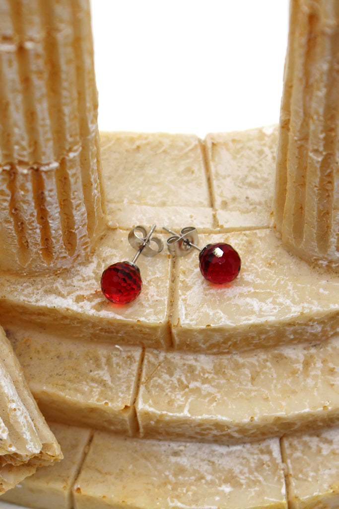 single crystal ball earrings