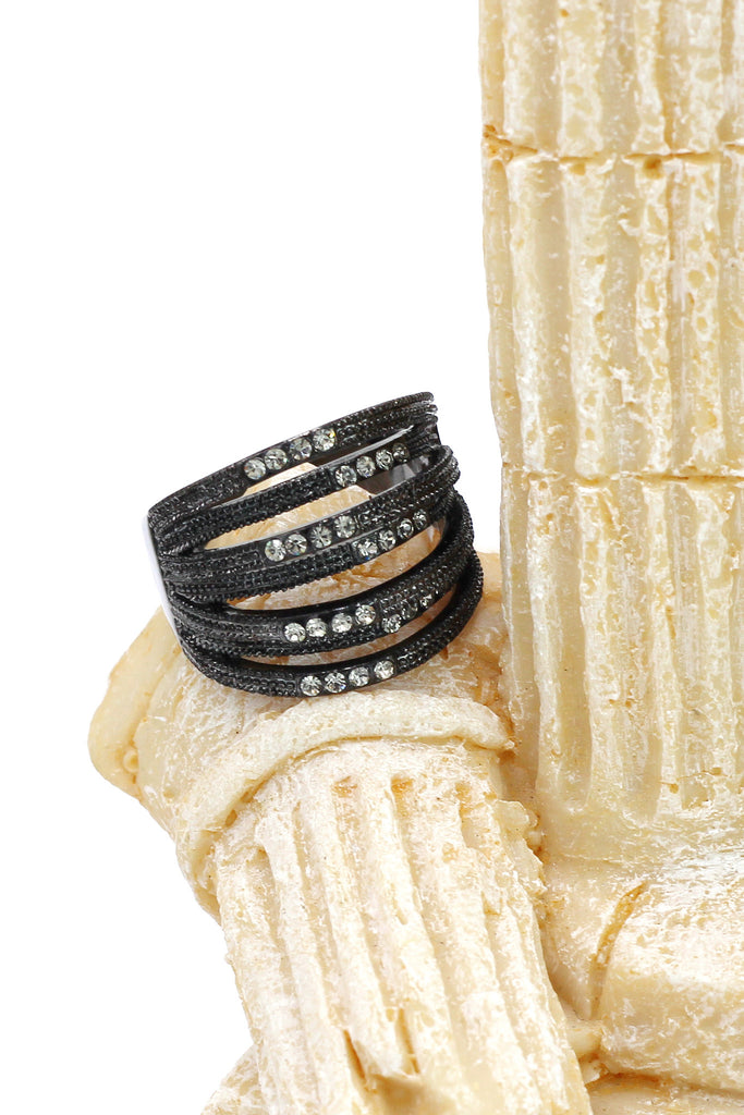 fashion micro-set small crystal loop ring