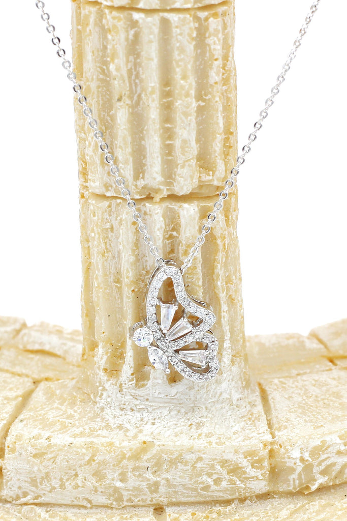 exquisite butterfly crystal necklace ring set
