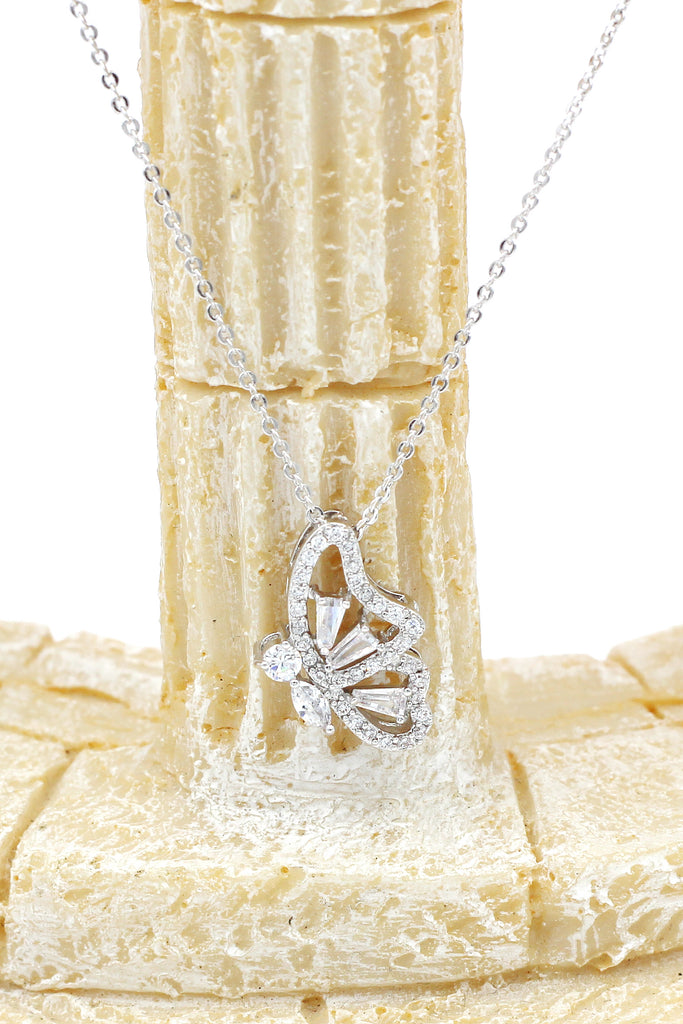 delicate butterfly crystal necklace
