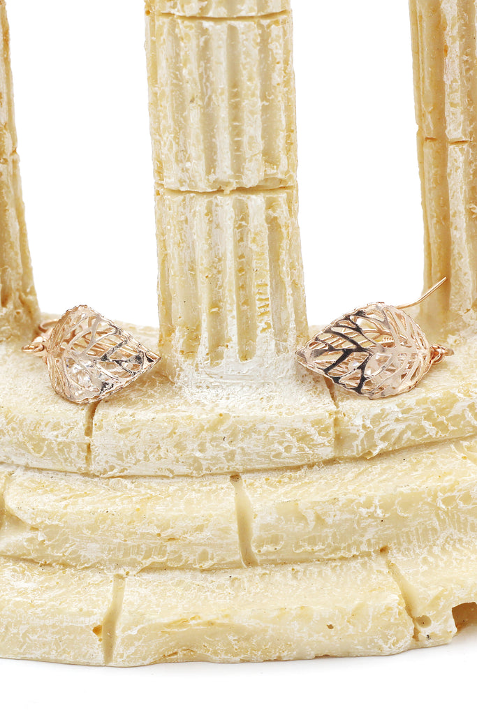 hollow crystal leaves earrings