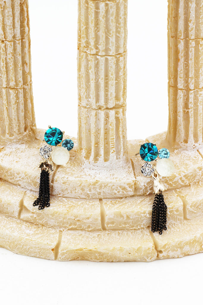Lovely color gems crystal earrings