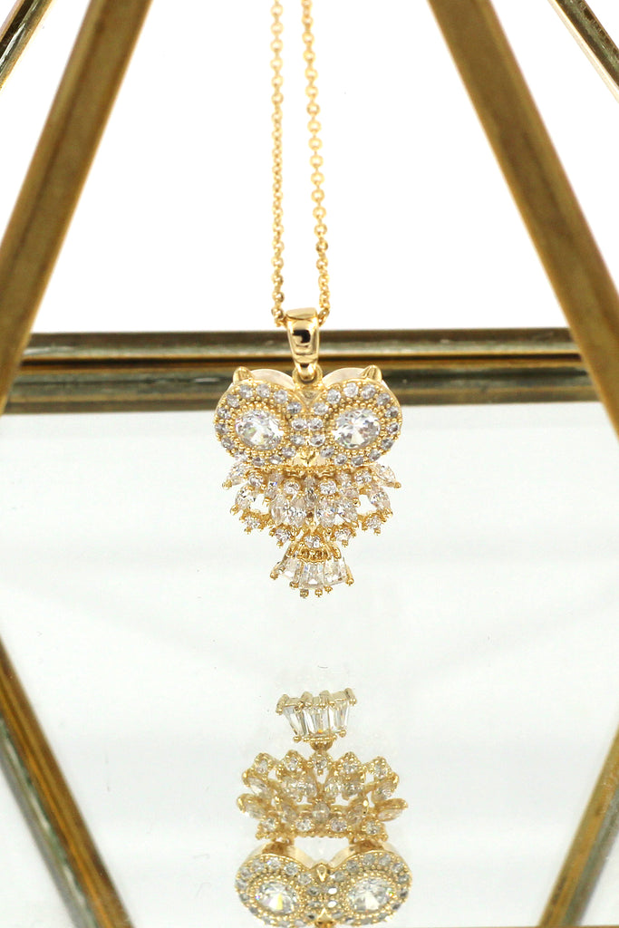 owl crystal necklace