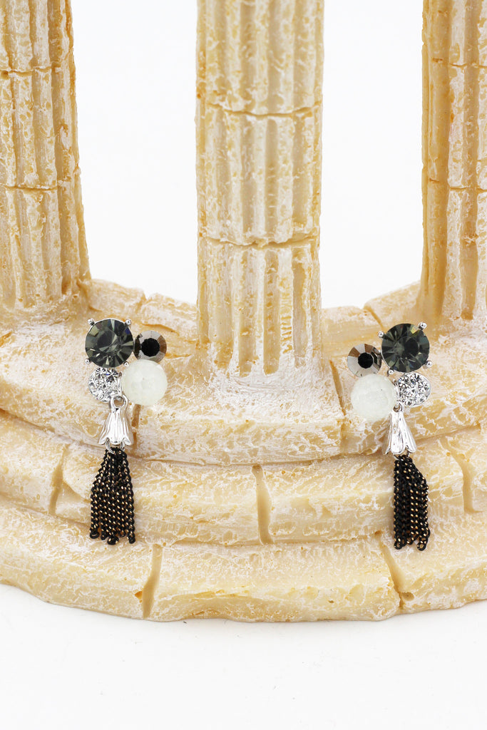 Lovely color gems crystal earrings