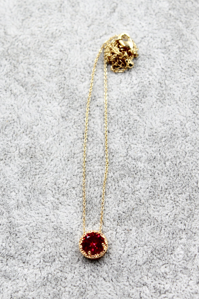 fashion gold four-claw crystal necklace