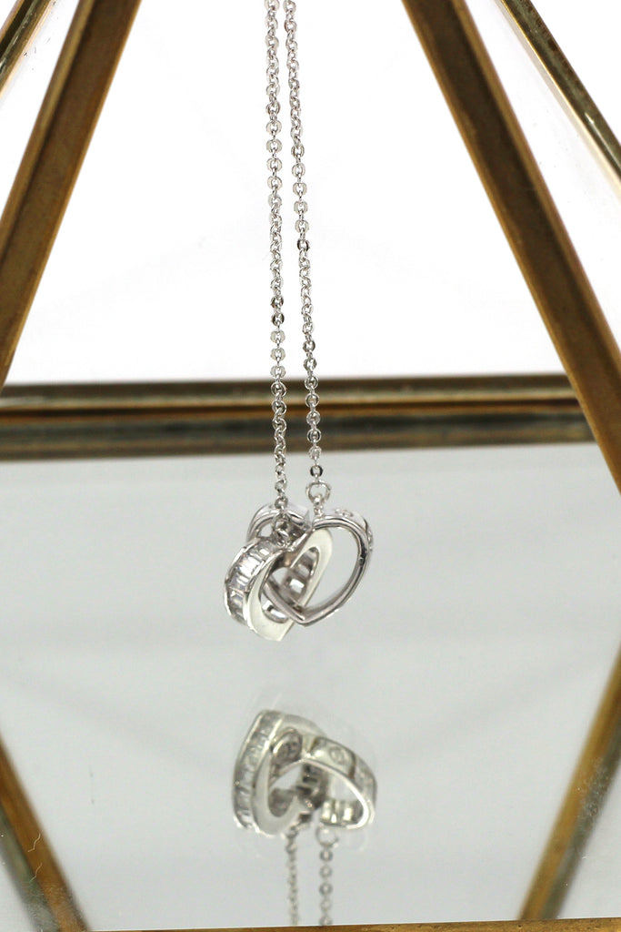 double heart crystal necklace