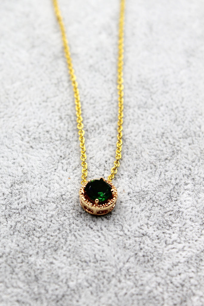 fashion gold four-claw crystal necklace