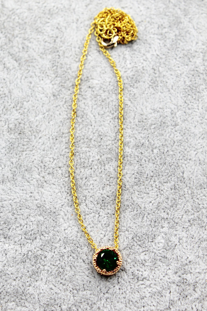 fashion green crystal bracelet necklace set