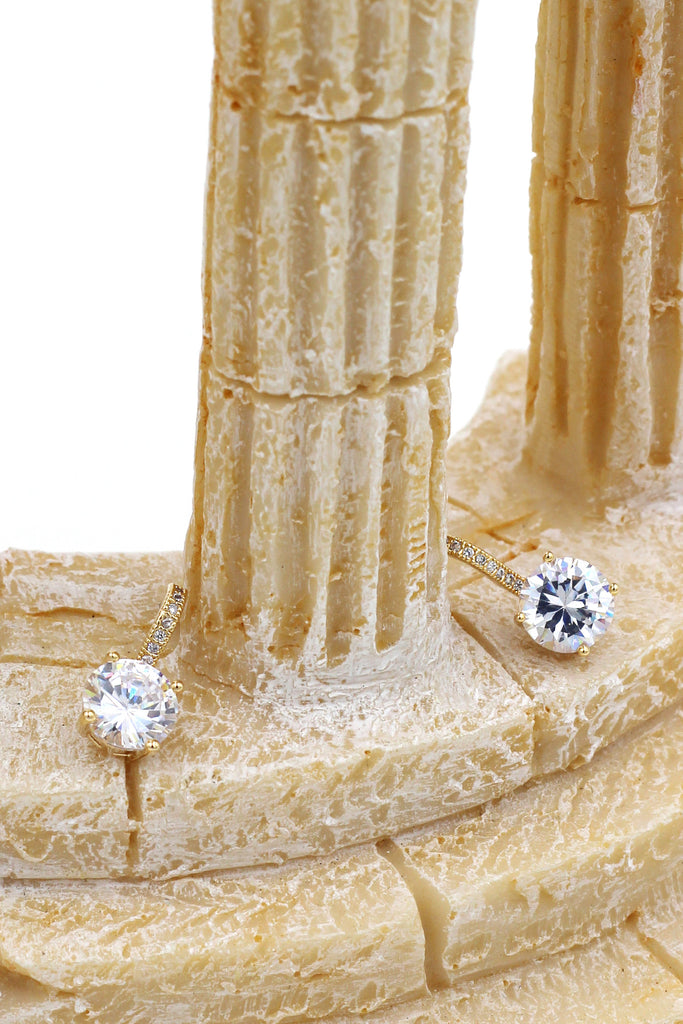 elegant four claws crystal earrings