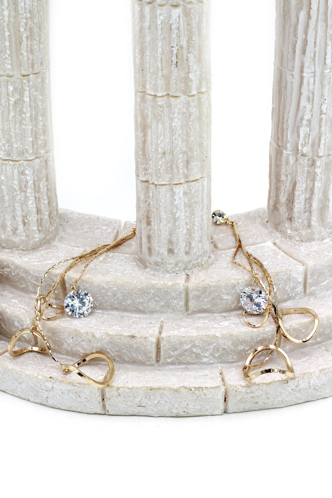 spiral circle tassel pendant crystal earrings