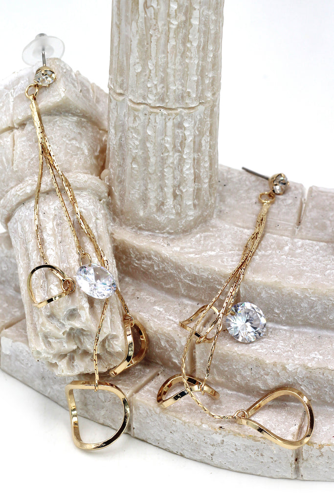 spiral circle tassel pendant crystal earrings