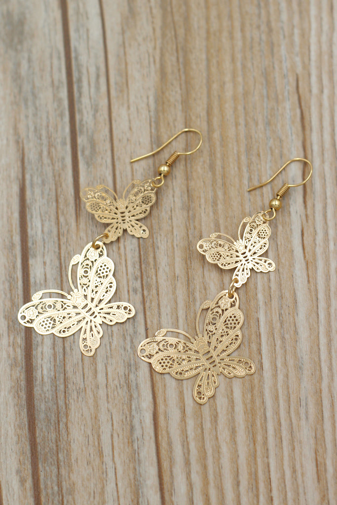 Fashion double butterfly earrings