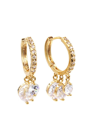 fashion round pearl crystal earrings