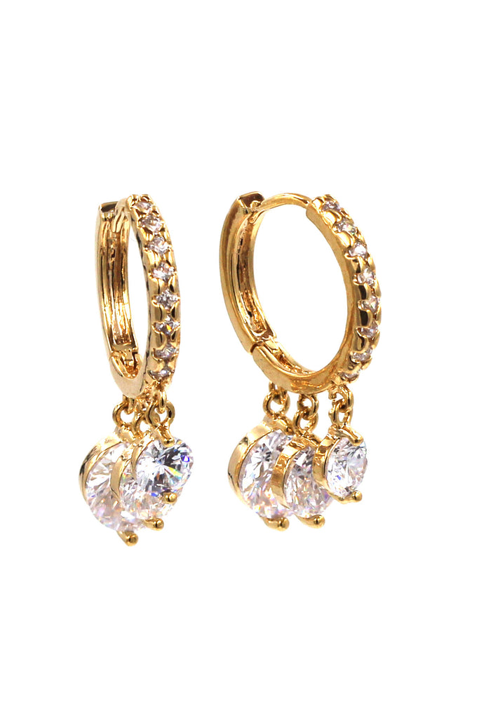 fashion luxury circle wheel crystal necklace earrings set