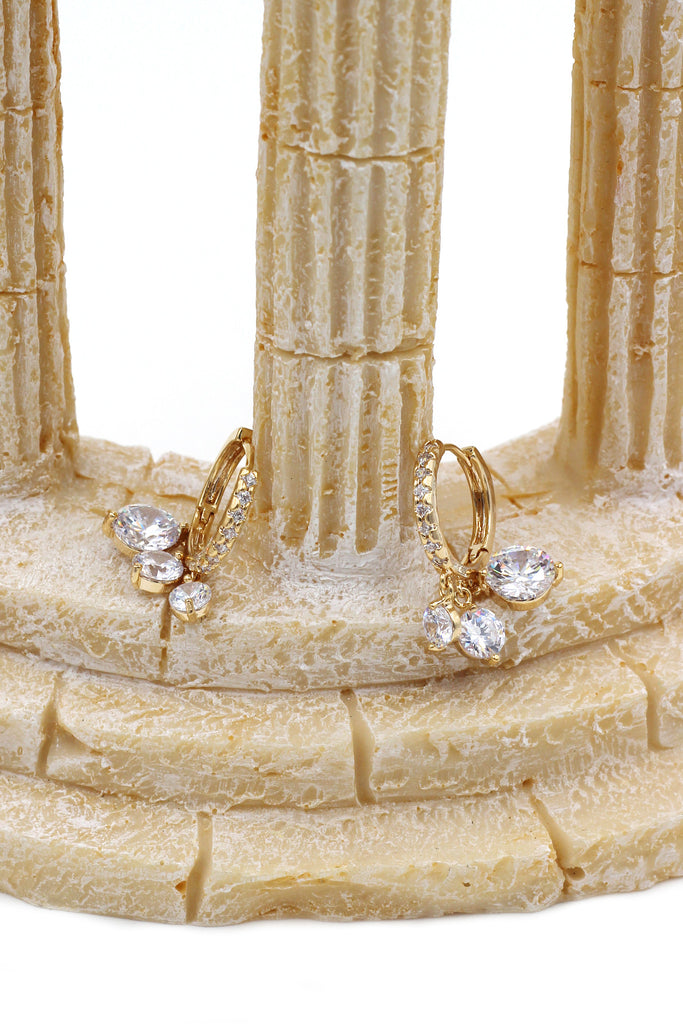 fashion luxury circle wheel crystal necklace earrings set