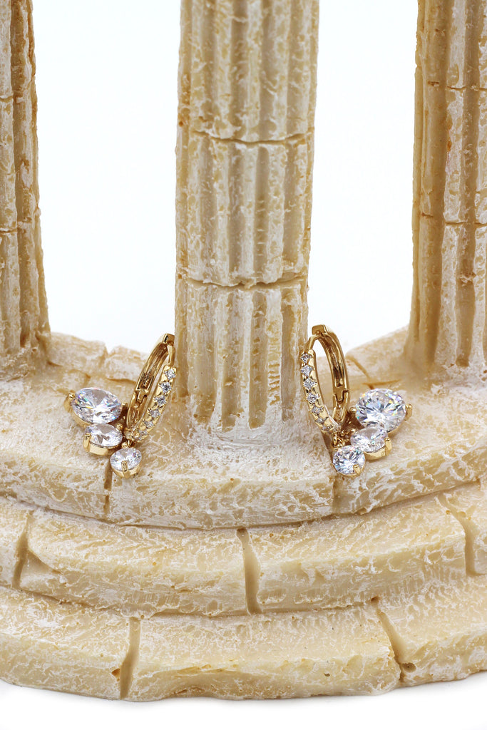 fashion luxury circle wheel crystal necklace earrings set