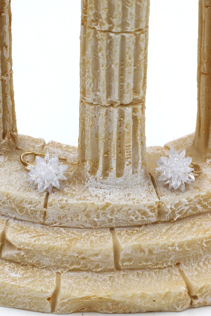 sparkling snowflake crystal earrings