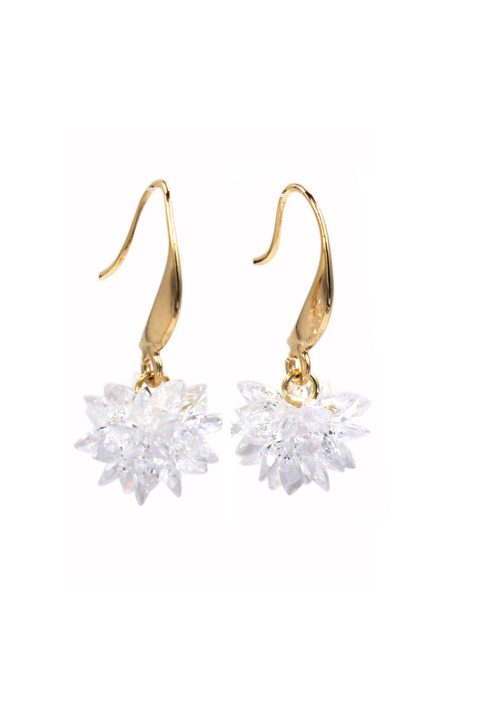 sparkling snowflake crystal earrings