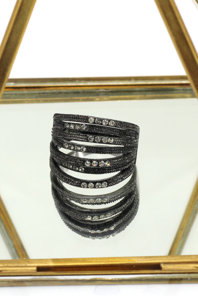 fashion micro-set small crystal loop ring