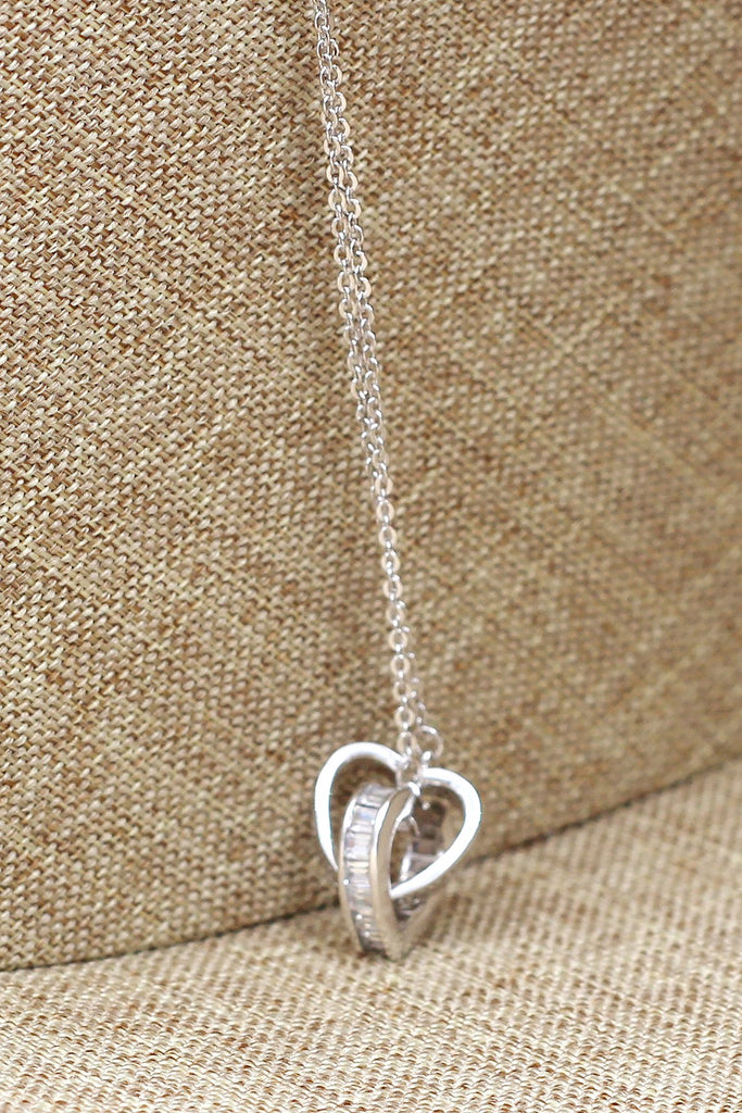 double love crystal necklace earrings set