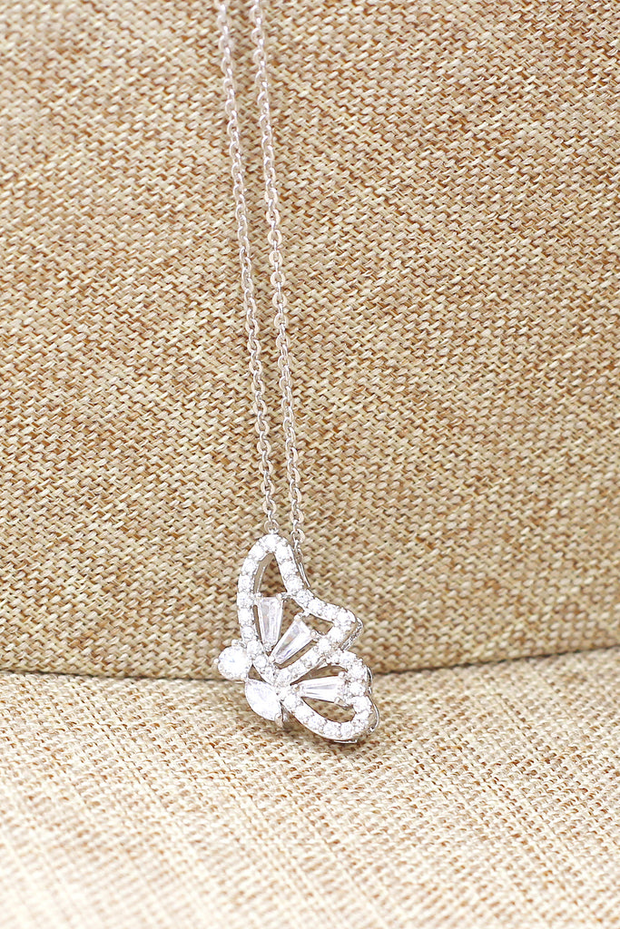 delicate butterfly crystal necklace