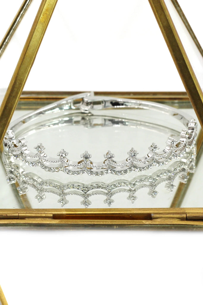 mini crown crystal earring bracelet set