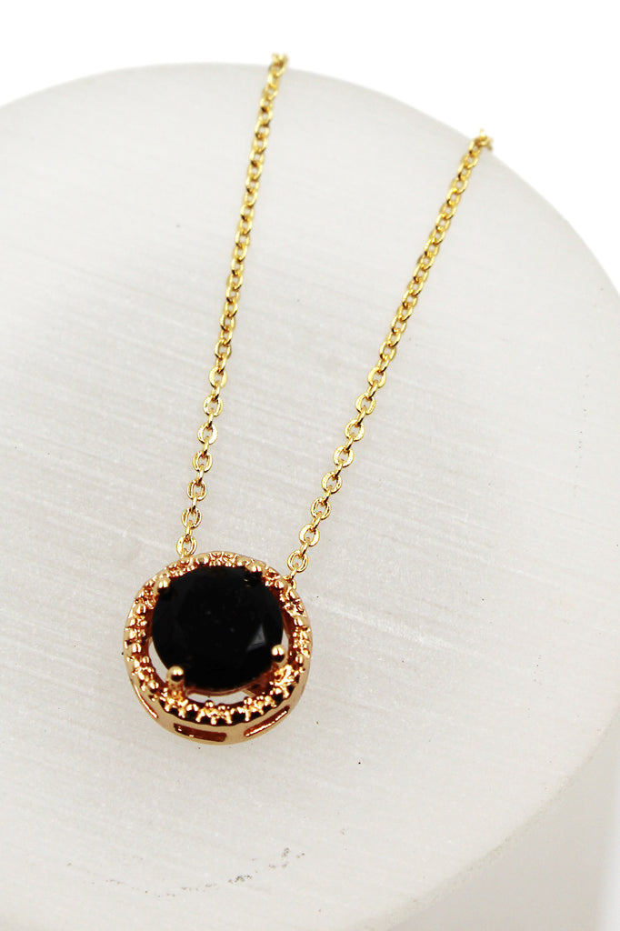 fashion gold four-claw crystal necklace