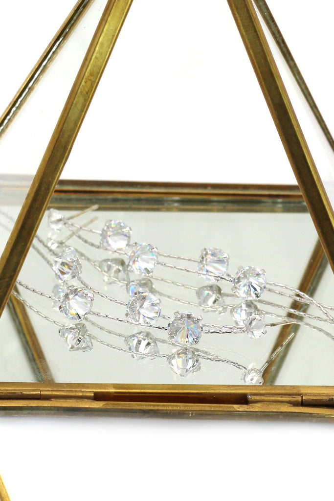 fashion crystal double wire earrings