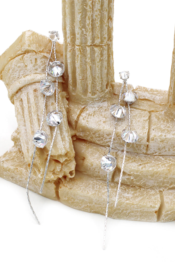 fashion crystal double wire earrings