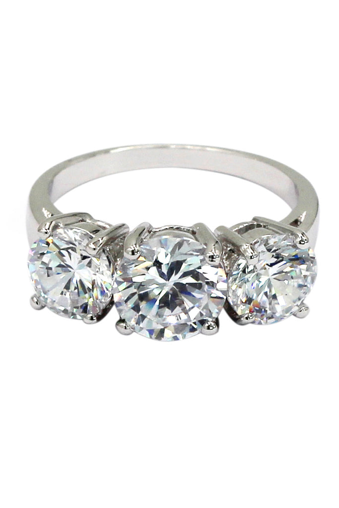 shining round crystal ring