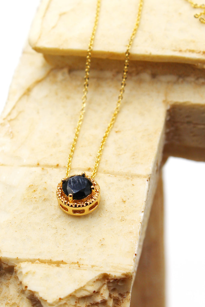 fashion gold four-claw crystal necklace