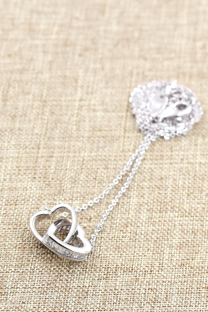double heart crystal necklace