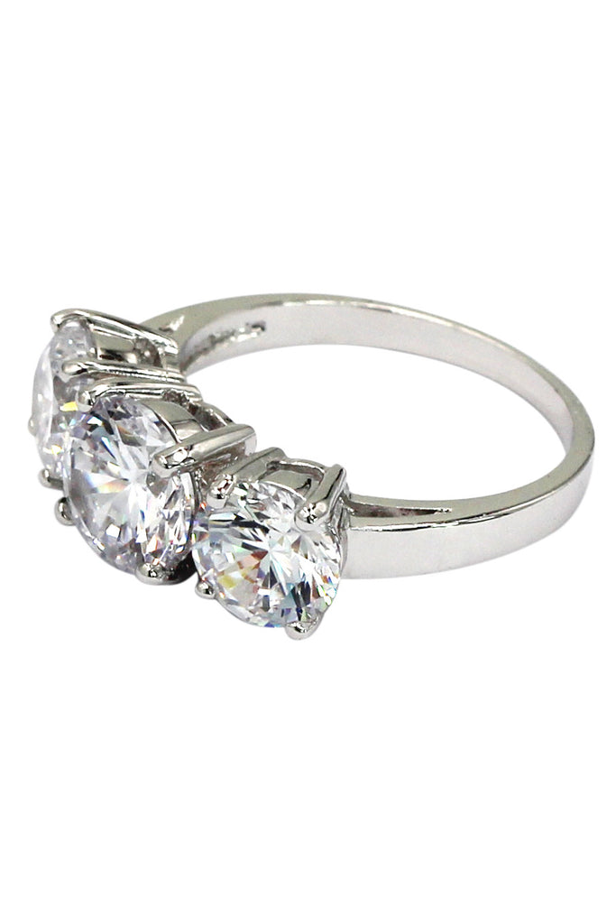 shining round crystal ring