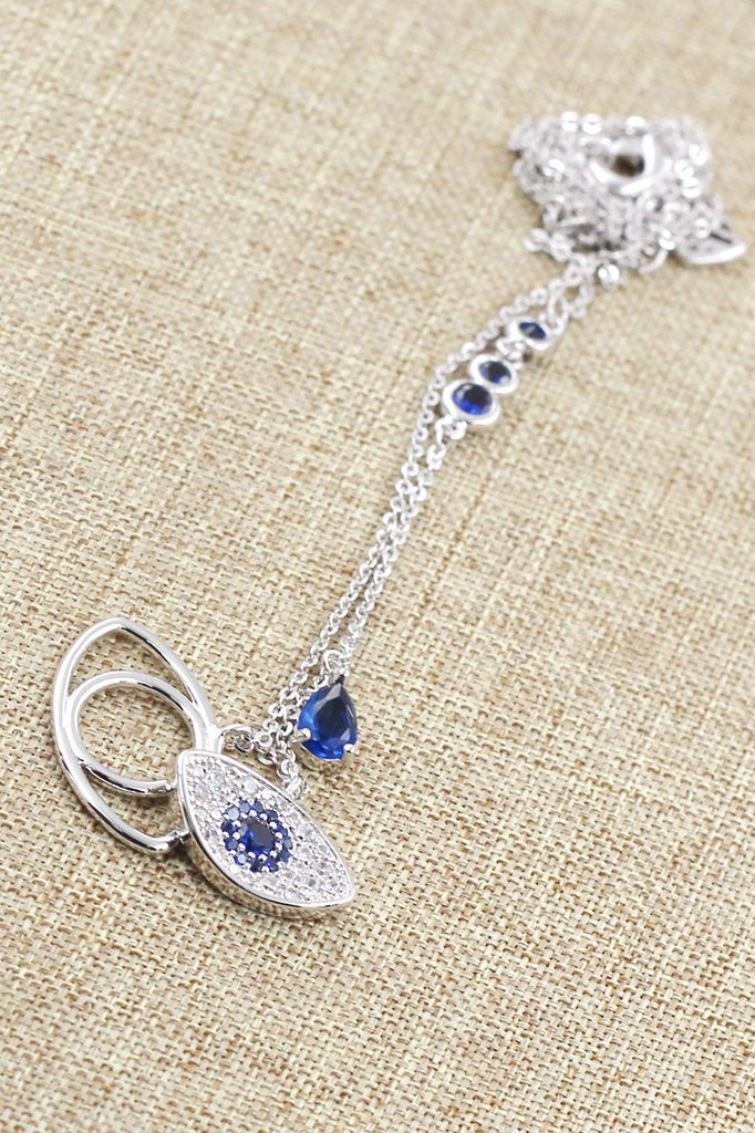 devil's eye crystal earrings necklace set