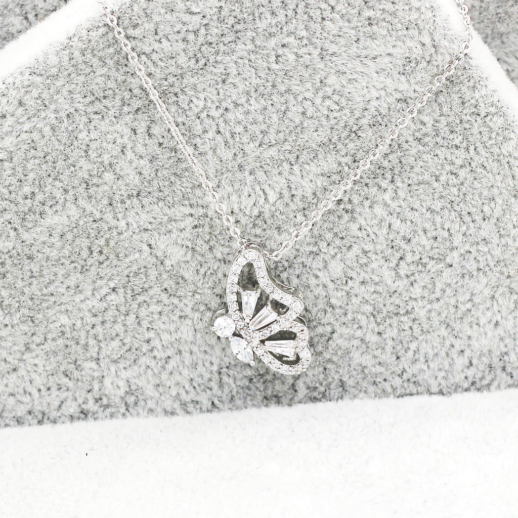 delicate butterfly crystal necklace