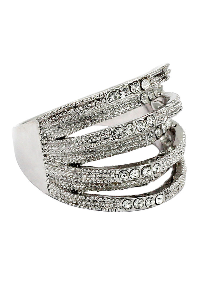 fashion micro-set small crystal loop ring