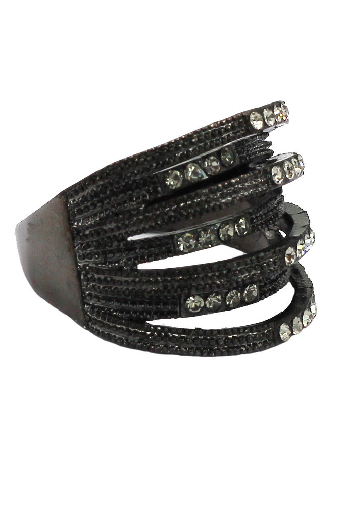 fashion micro-set small crystal loop ring