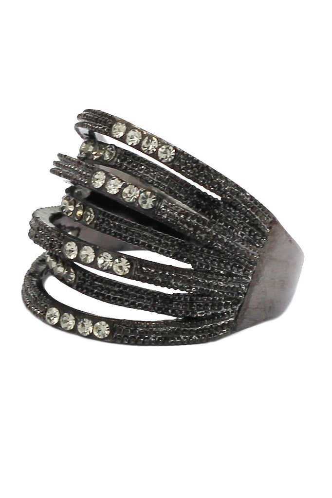 fashion micro-set small crystal loop ring