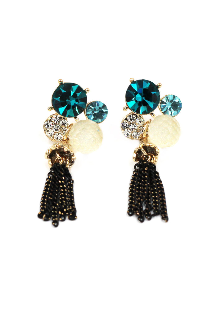 Lovely color gems crystal earrings
