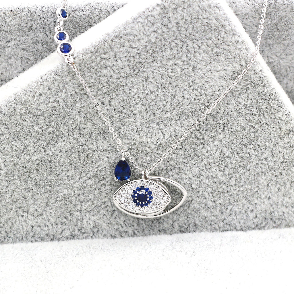 devil's eye crystal earrings necklace set