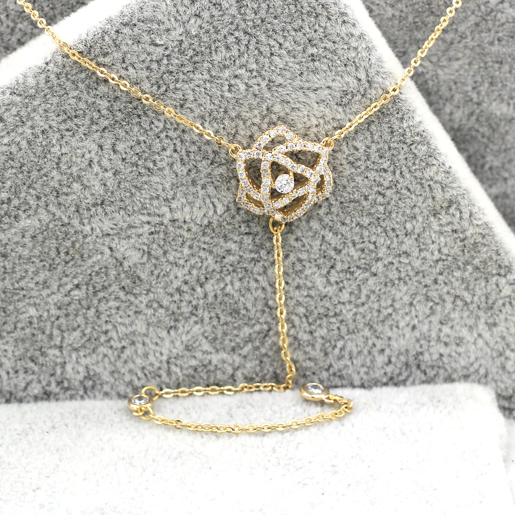 elegant golden rose necklace