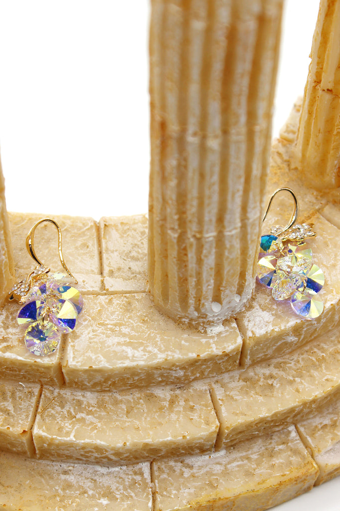 lady swarovski crystal foliage earrings