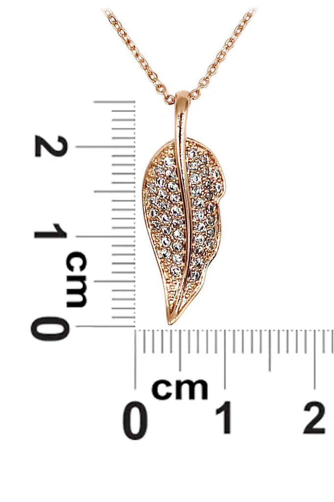 delicate leaves crystal necklace